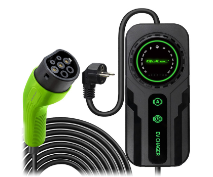 Ładowarka mobilna do EV i PHEV Qoltec Mobilna ładowarka EV z regulacją 2w1 Typ2 (3.5kW, 230V, 5m)